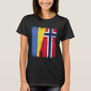 Ukraine Norway Half Flag Ukrainian Norwegian Ances T-Shirt