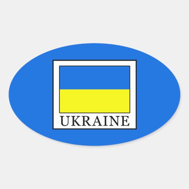 Ukraine Oval Sticker (Front)