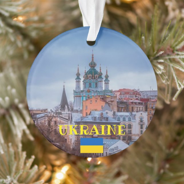 Ukraine Panoramic Christmas Ornament (Tree)