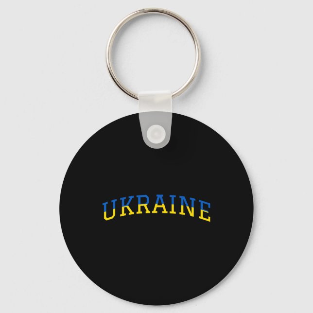 Ukraine Patriotic Blue Yellow Pride Support  Key Ring (Front)