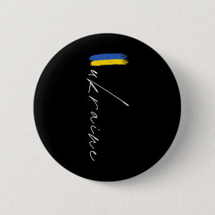 Ukraine Patriotic Flag Signature 6 Cm Round Badge