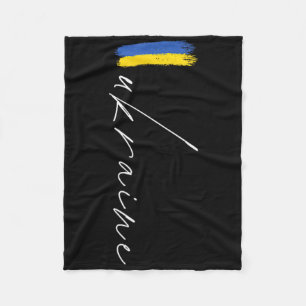 Ukraine Patriotic Flag Signature  Fleece Blanket