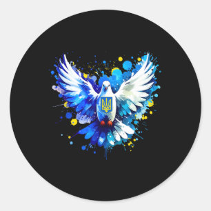 Ukraine Peace Dove Defend Democracy Stand With Zel Classic Round Sticker