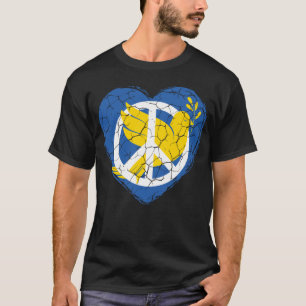 Ukraine Peace Dove Heart Love Ukrainian T-Shirt