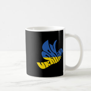 Ukraine Peace Dove Word Art - Ukrainian Pride Coffee Mug