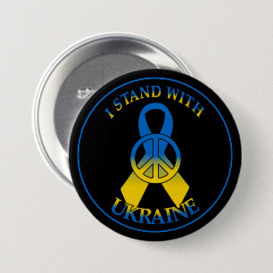 Ukraine Peace Ribbon 7.5 Cm Round Badge