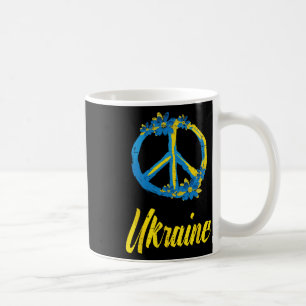 Ukraine Peace Sign Flowers Retro Ukrainian Groovy Coffee Mug