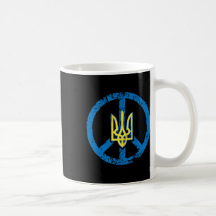Ukraine Peace Sign Shirt Ukrainian Tryzub Coffee Mug