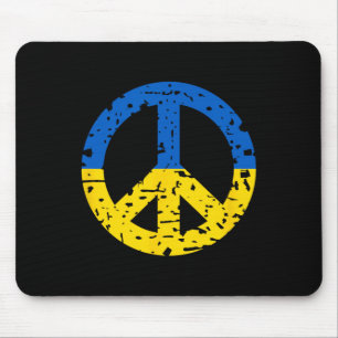 Ukraine Peace Sign Shirt Vintage Retro Ukrainian F Mouse Pad