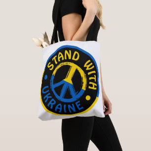 Ukraine Peace Symbol Stand With Ukraine Tote Bag