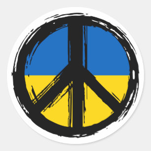 Ukraine Peace Symbol. Ukraine Classic Round Sticker