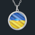 Ukraine - Peace - Ukrainian Flag - Freedom  Silver Plated Necklace<br><div class="desc">Ukraine - Peace - Ukrainian Flag - Freedom Support - Patriotic - Strong Together - Victory ! You can transfer to more than 1000 Zazzle products ! 
Слава Україні - Slava Ukraini !</div>