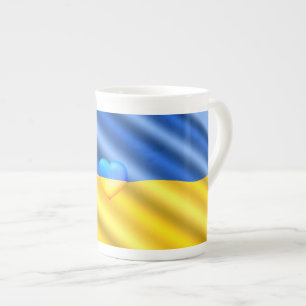 Ukraine - Peace - Ukrainian Flag - Freedom Support Bone China Mug
