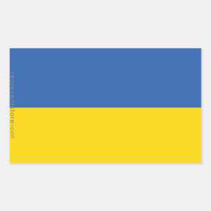 Ukraine Plain Flag Rectangular Sticker
