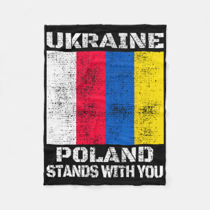 Ukraine Poland Stands With You Polish Support 1 Fleece Blanket