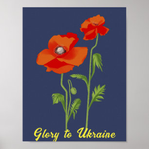 Ukraine "poppy flower" peace colorful poster