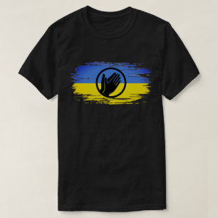 Ukraine pray blue yellow flag  T-Shirt
