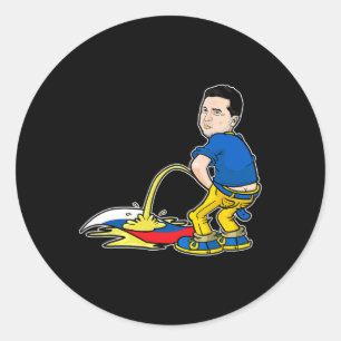 Ukraine President Zelensky Legend Peeing On Russia Classic Round Sticker