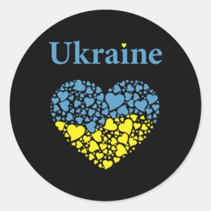 Ukraine Pride Ukrainian Heart Flag Glory To Ukrain Classic Round Sticker