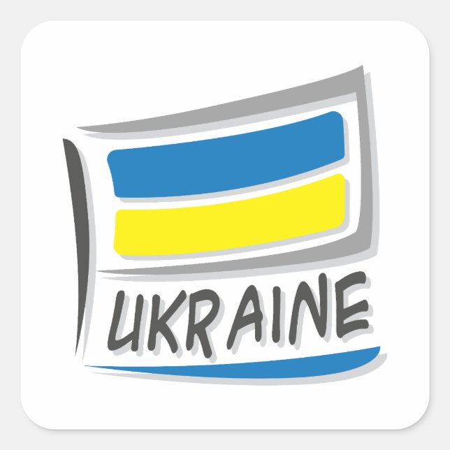 Ukraine  Pride X Flag  Square Sticker (Front)