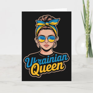 Ukraine Retro Style Woman Graphic Cultural Pride A Card