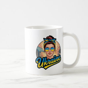 Ukraine Retro Style Woman Graphic Cultural Pride A Coffee Mug