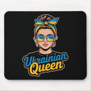 Ukraine Retro Style Woman Graphic Cultural Pride A Mouse Pad