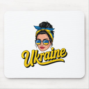 Ukraine Retro Style Woman Graphic Cultural Pride A Mouse Pad