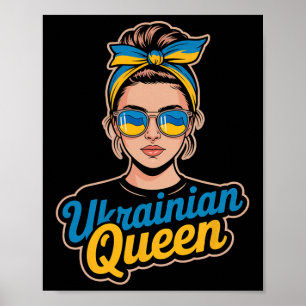 Ukraine Retro Style Woman Graphic Cultural Pride A Poster