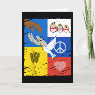 Ukraine Russia Peace Dove Intercultural Friendship Card