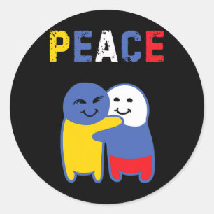 Ukraine Russia Peace Ukraine No War  Classic Round Sticker