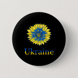 Ukraine Shirt Cute Ukrainians Sunflower Retro Ukra 6 Cm Round Badge