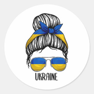 Ukraine Shirt For Girls And Women Classic Round Sticker