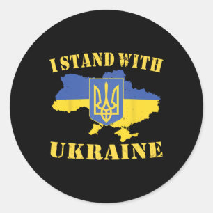 Ukraine Shirt I Stand With Ukraine Ukrainian Flag Classic Round Sticker