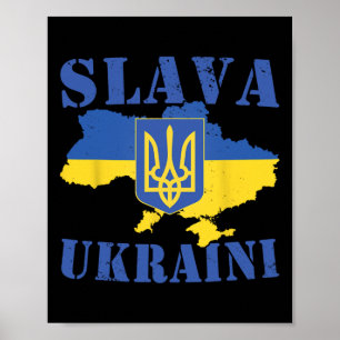 Ukraine Shirt Slava Ukraini Ukrainian Flag Trident Poster
