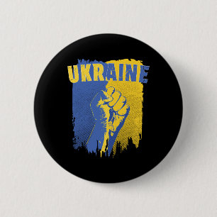 Ukraine Shirt Ukrainian Flag Fist Patriotic 6 Cm Round Badge