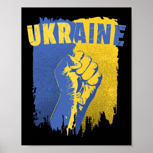 Ukraine Shirt Ukrainian Flag Fist Patriotic Poster
