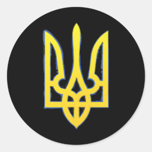 Ukraine Shirt Ukrainian Trident Military Zelensky  Classic Round Sticker