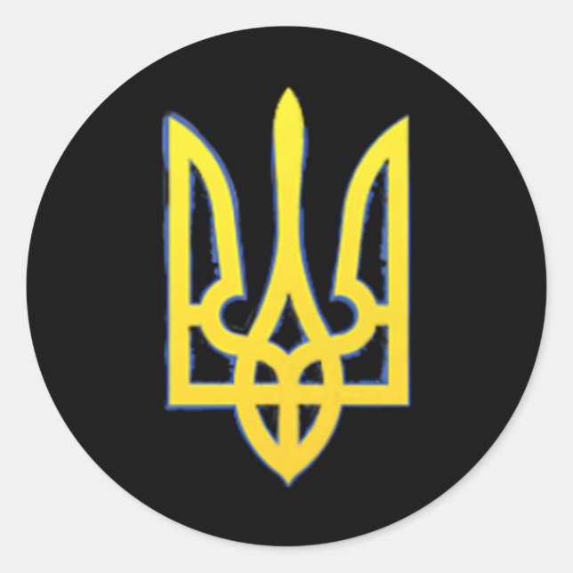 Ukraine Shirt Ukrainian Trident Military Zelensky  Classic Round Sticker (Front)
