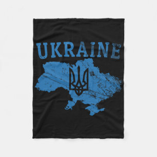 Ukraine Shirt Ukrainian Tryzub Patriotic Support N Fleece Blanket
