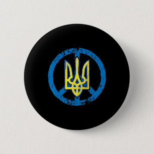 Ukraine Shirt Ukrainian Tryzub Trident 6 Cm Round Badge