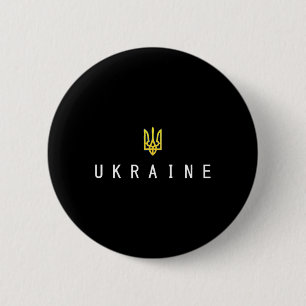 Ukraine Shirt Ukrainian Tryzub Trident Patriotic F 6 Cm Round Badge