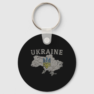 Ukraine Shirt Zelensky Ukrainian Flag Trident Mili Key Ring