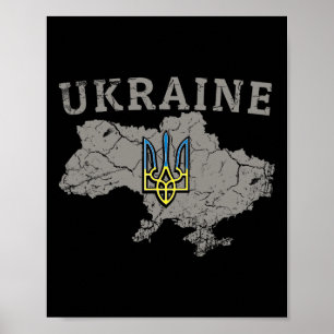 Ukraine Shirt Zelensky Ukrainian Flag Trident Mili Poster