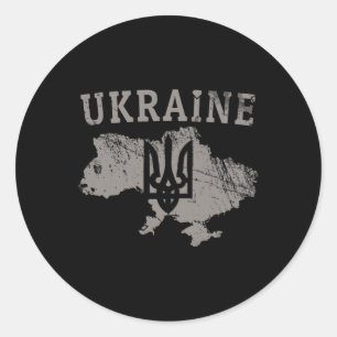 Ukraine Shirt Zelensky Ukrainian Tryzub Patriotic  Classic Round Sticker