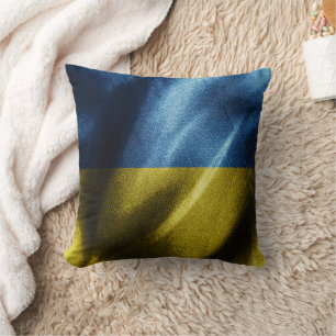 Ukraine silk flag cushion
