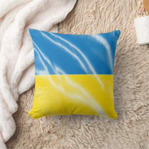 Ukraine silk flag cushion