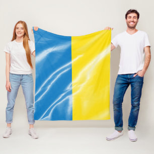 Ukraine silk flag fleece blanket