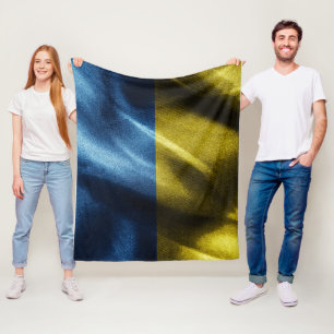 Ukraine silk flag fleece blanket