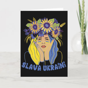 Ukraine Slava Ukraini Shirt Support Ukrainian Woma Card